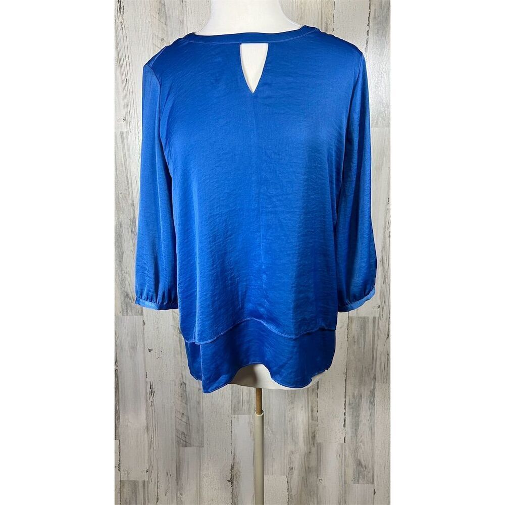 Chico’s Size 1 medium Blue Layered Tunic 3/4 Sleeve‎ New with Tags